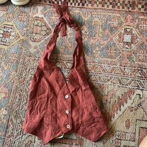 VRG GRL linen halter vest